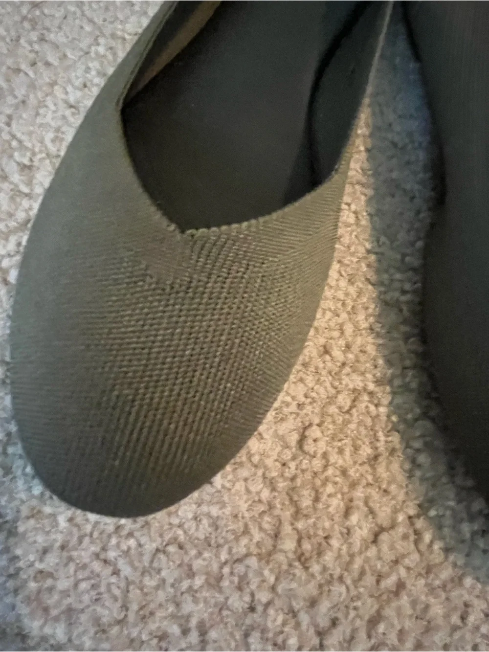 MIA Olive Slip-On Ballet Flats with Red-Strip Heel Tab